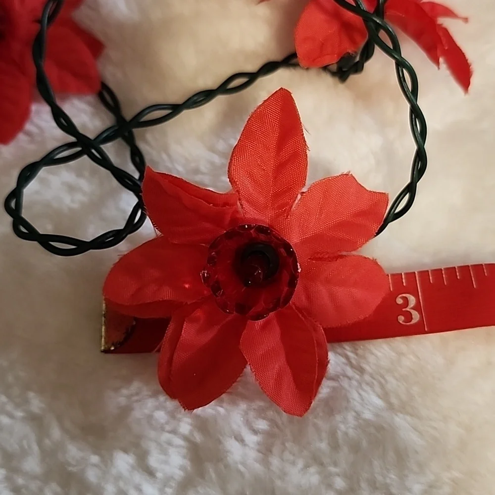 Vintage Silk Poinsettia lights
